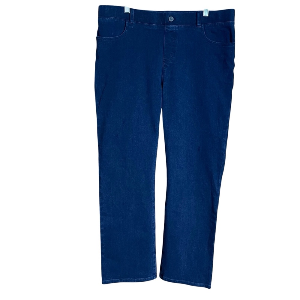 Betabrand yoga denim pull on pants with pockets XL petite